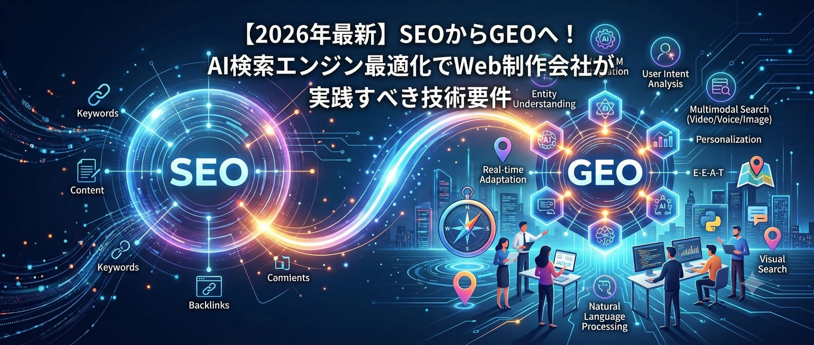 【2026年最新】SEOからGEOへ！AI検索エンジン最適化でWeb制作会社が実践すべき技術要件